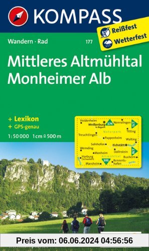 Mittleres Altmühltal, Monheimer Alb: Wandern / Rad. GPS-genau. 1:50.000